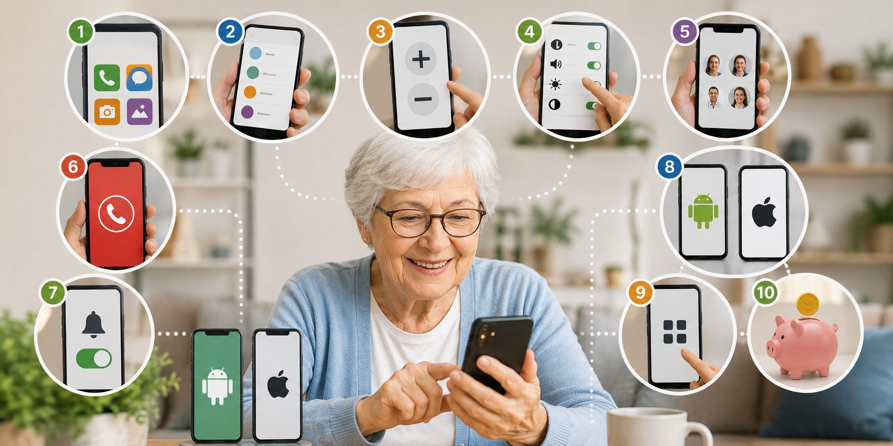 Großes Display, einfache Bedienung: 10 Smartphone-Hilfen für Senioren
